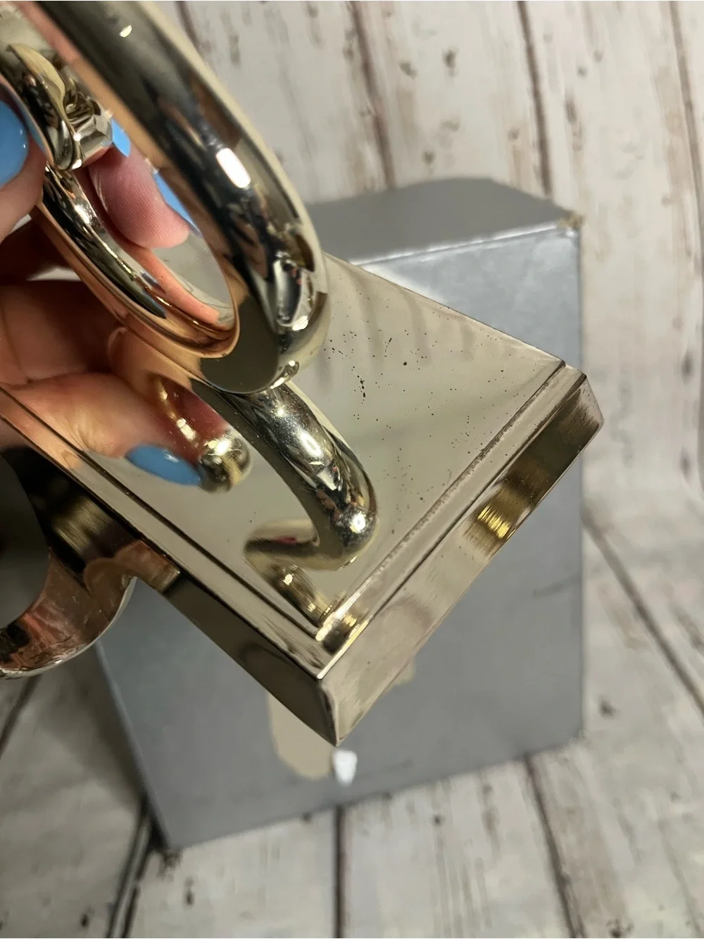 Pottery Barn Silver Tone Metal Letter S Stocking Holder Christmas Box
